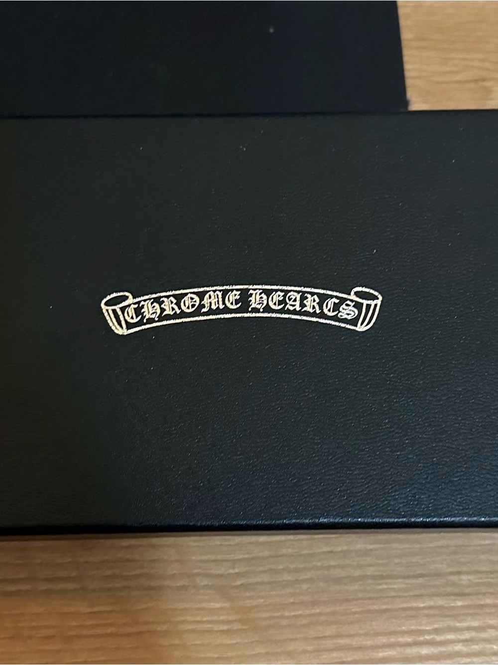 Chrome Hearts Black Box with Gold Crest Logo